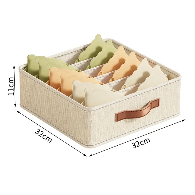 Underwear Sock Bra Storage Box Cabinet Drawer Organizer For Clothes Ties Wardrobe Clothes Socks Organiser Cabinet Separator Box: light green