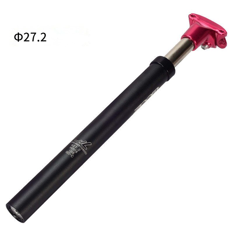 Barra de asiento de aleación de aluminio para bicicleta de montaña con amortiguador de tubo 31,6 27,2: 27.2 Black red