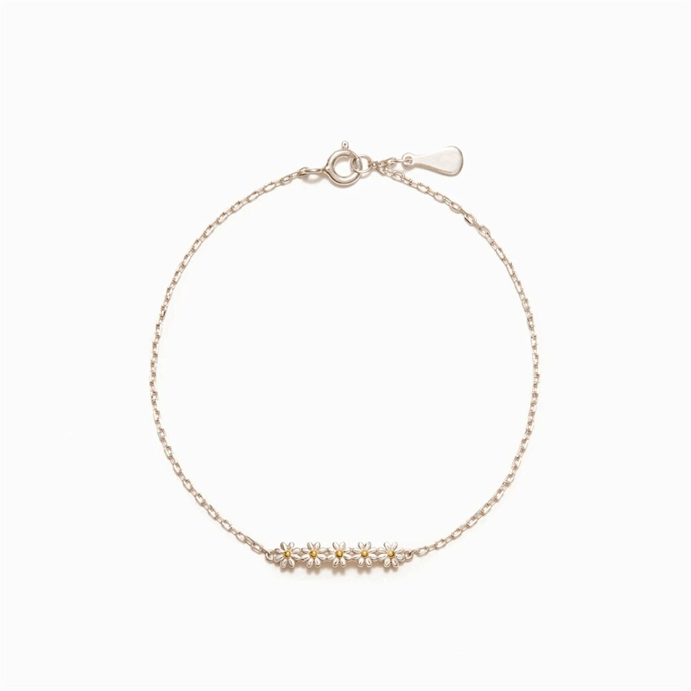 Braccialetti margherita Vintage per donna braccialetto da sposa con fidanzamento a fiori carino catena da spiaggia Boho gioielli regalo Pulseras
