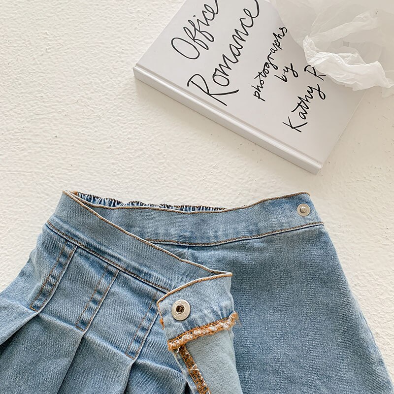 2-7t jeans nederdel shorts til piger småbørn børn babytøj sommer denim plisseret nederdel shorts piger søde søde bukser