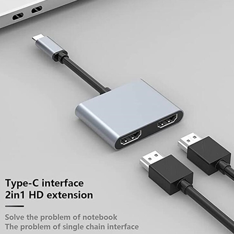 4 w 1 2 w 1 Typ C do podwójnego HDMI Rozgałęźnik rozszerzający PD USB HUB 4k Multi Displayer Converter Obsługa szybkiego ładowania
