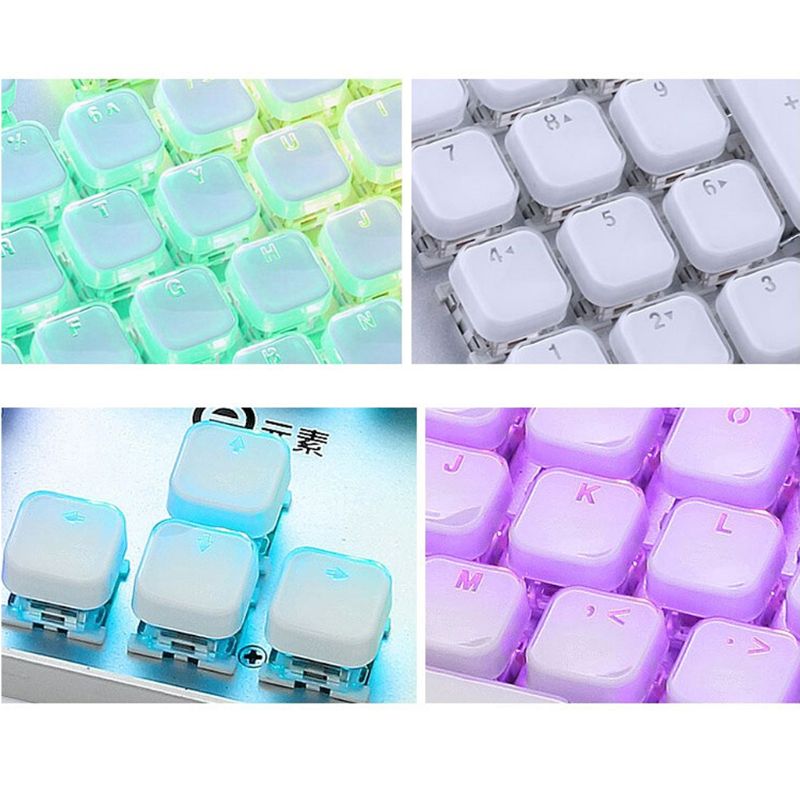 104 Keys Layout Low Profile Keycaps Backlit Crystal Edge for Mechanical Keyboard