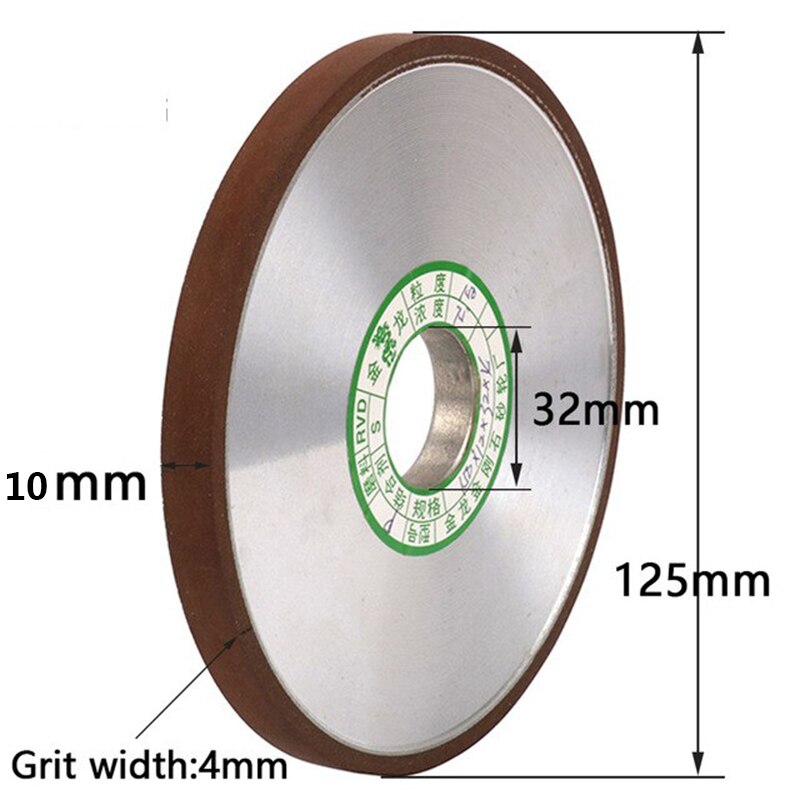 125mm Diamond Grinding Wheel Parallel Grinder Disc For Mill Sharpening Tungsten Steel Carbide Rotary Abrasive Tools 1pc: 125x32x4x10mm / 400