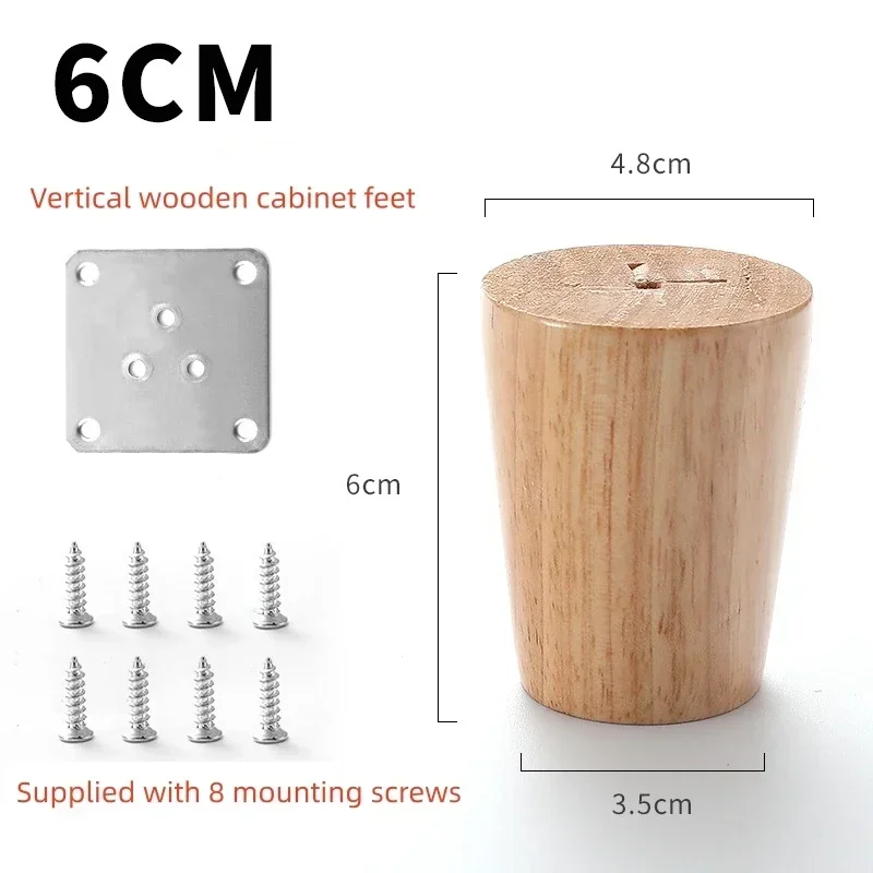 4Pcs Wooden Furniture Legs Tapered Feet Stool Sofa Table Computer Desk Furniture Legs Furniture Accessories Replacement Feet: Wooden