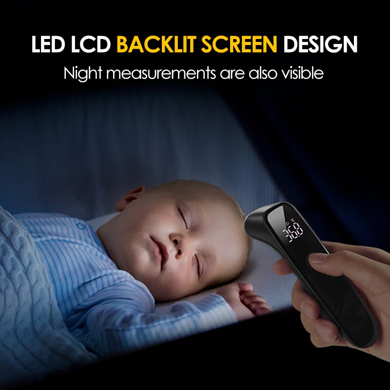 Digital IR Infrared LED Full Screen Smart Body Thermometer / 1S Instant Measure Thermometer for Baby Kids and Adults