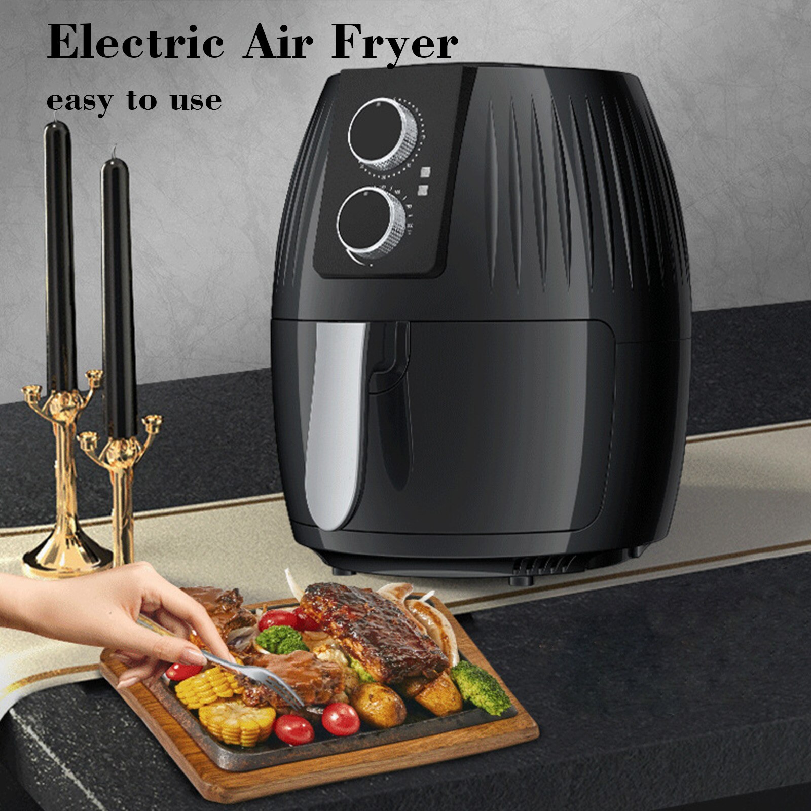 5.5L Air Fryer 1300W Electric Air Fryers Oven Oilless Cooker with 8 Presets LCD Digital Touch Screen and Nonstick Frying Pot