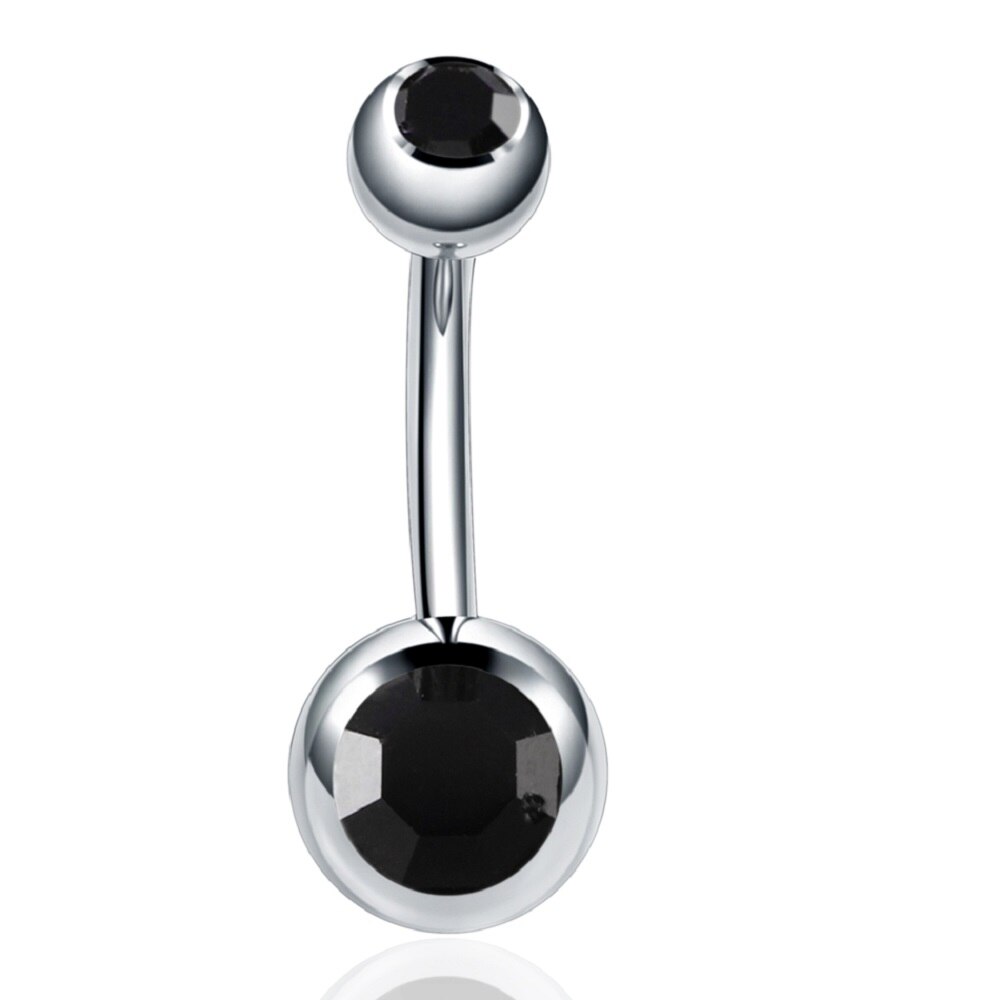 1pc mavepiercing kirurgisk stål krystal navle ringe navle piercing ombligo 5/8mm kugle kropspiercing smykker: Je0032a