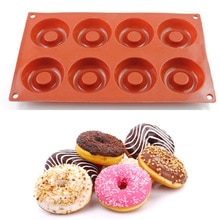 8 hulrums silikone mini doughnut pan muffin kopper kage bagning ring kiks skimmel
