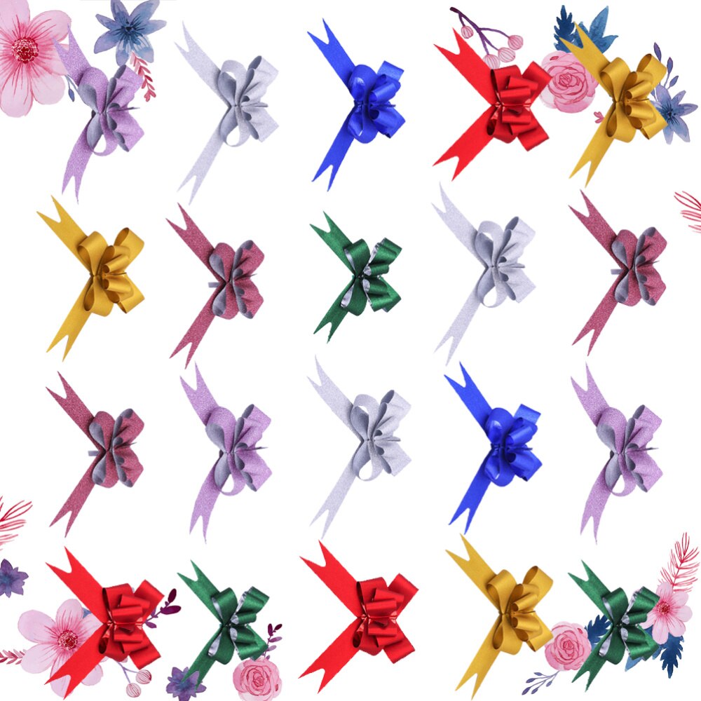 50Pcs 9cm Beautiful Pull Bowknots with Snowflake Pattern Christmas Decorative Pull Bowknots Box Pull Bows Bowknot Ribbon(Re: picture 1