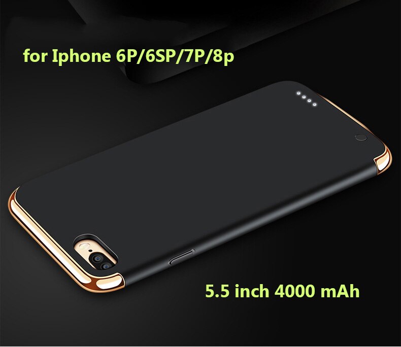 Ładowarka etui do iPhone 6 6S 7 8 7P 8P 11Pro 12Pro Max uniwersalna przenośna ładowarka banku mocy 5500mAh do 6000mAh: black 5.5 inch