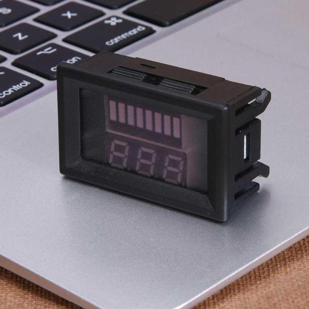 12V-60V Car Marine Motorcycle LED Digital Voltmeter Meter Battery Gauge DC Lead-acid Digital Capacity Indicator Tester Charge