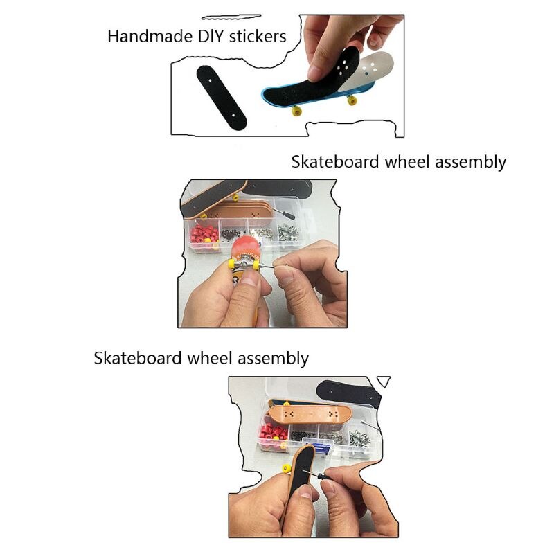 5 st/set plast mini finger skating board däck bord sport spel diy greppbräda skateboard för vuxna barn slumpmässigt mönster