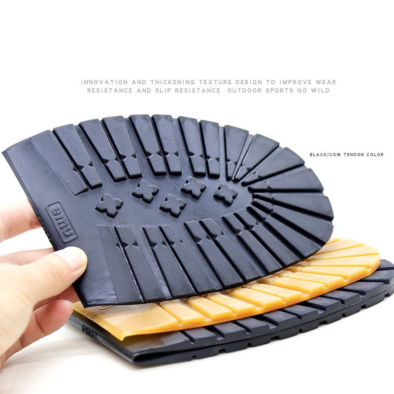 Dikker Rubber Schoen Zolen Voor Mannen Lederen Business Schoenen Hak Zool Antislip Reparatie Diy Vervanging Buitenzolen Zwart Geel mat Pad