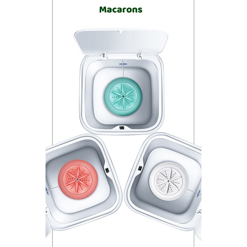 10L Mute Mini Portable Desktop Laundry Washer Ultrasonic Clothes Washing Machine for Home and Water Flushing