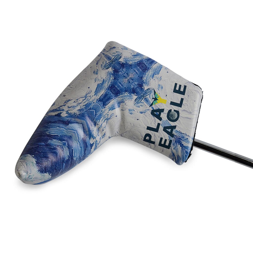 Waterproof PU Golf Putter Head Cover Headcover - for Center Shaft or Blade Putters - Blue
