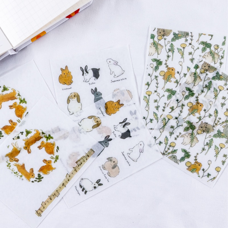 Schattige konijnen cartoon dieren sticker pvc cartoon stickers dagboek sticker plakboek decoratie briefpapier stickers