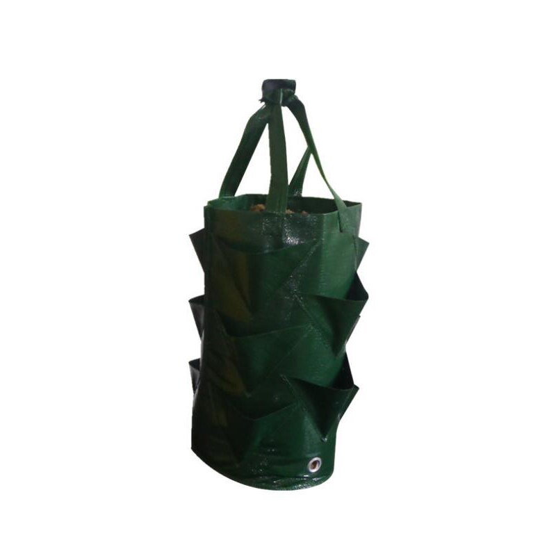 Bolsa de contenedor para cultivo de fresas, maceta gruesa para jardinería de verduras, maceta de cultivo artesanal, telas de PE, herramienta de jardín, 3 galones: Green