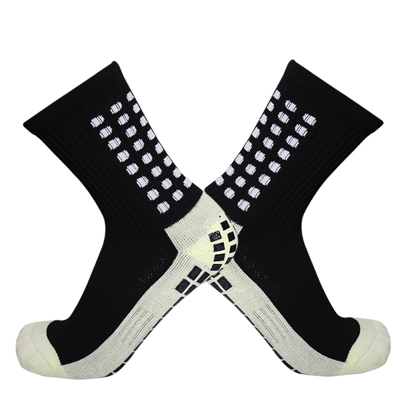 Mens Womens Heel Shield Pattern soccer Socks Sports Square Silicone Non-Slip Football Socks calcetines antideslizante futbol: Red