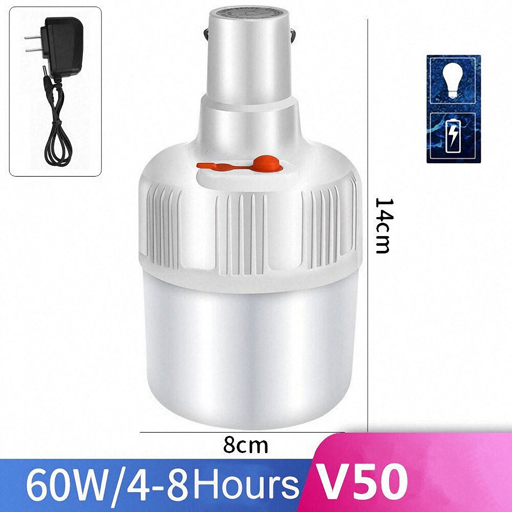 60/80/100w kampeerlampen voor buiten, op zonne-energie werkende led-lamp, batterijoplader, draagbare led-lantaarnlamp voor thuis, buiten, noodverlichting voor tenten: 100w v52 / Ons stekker