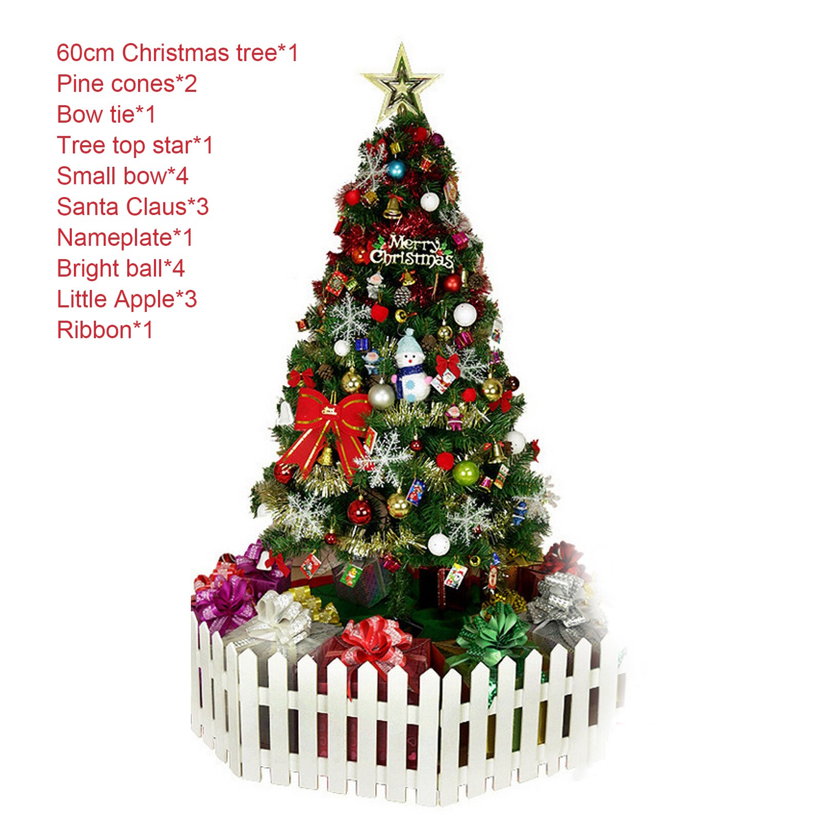 60cm/150cm/180cm Christmas Tree DIY Decorated LED Lights Glowing Christmas Tree Home Year Party Decoration