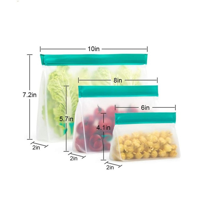 Silicone Voedsel Opslag Container Lekvrij Containers Herbruikbare Stand Up Zip Shut Zakken Cup Verse Zak Voedsel Thuis Keuken Organizer