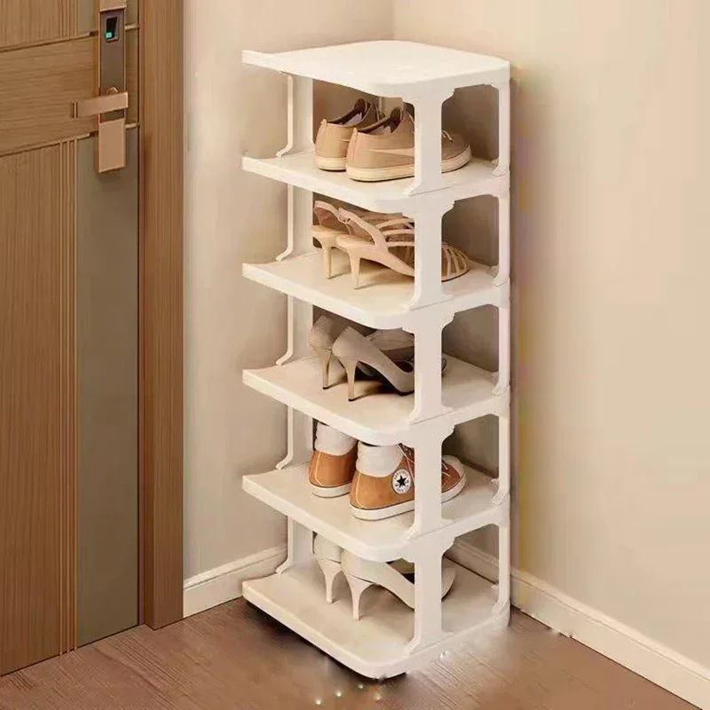 Zapatero de plástico multicapa, estantes de zapatos desmontables para el hogar, organizador de zapatos de gran capacidad, organizador de desorden para sala de estar: YELLOW
