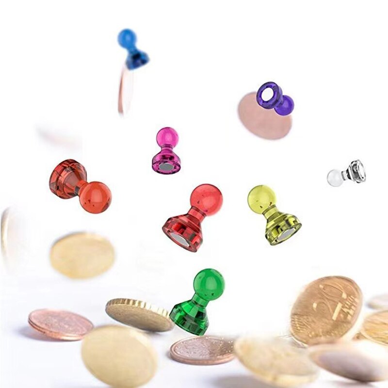 50 stk push pin magneter tommelfingerstifter stærke neodym magneter kegler køleskab whiteboard magneter kontor hjemmeværktøj 7 farver magnet
