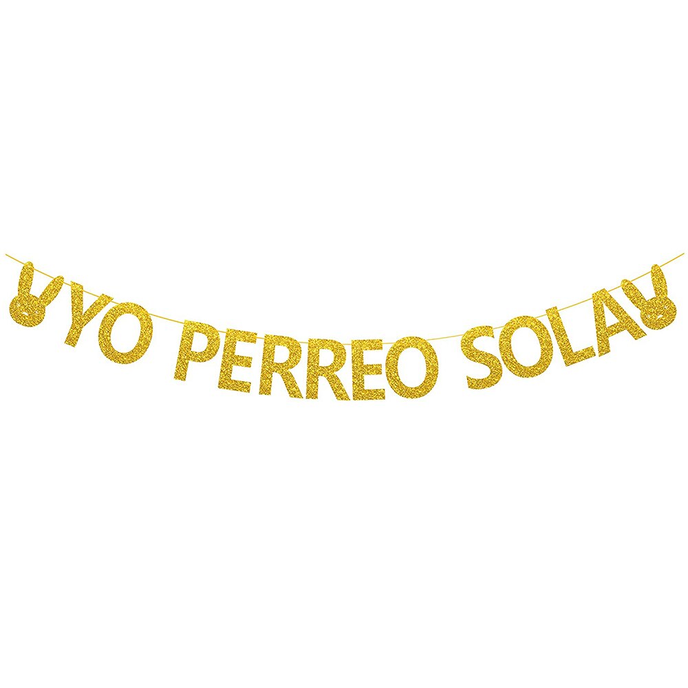 YPS Banners Gold Glitter Banner Home Decorations Photo Booth Props Garland Party Supplies for Themed Wedding Engagement Decor