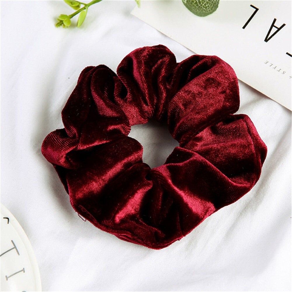 Pinza de pelo de terciopelo para mujer, coleteros sólidos para niña, banda de goma elástica, diadema navideña, accesorios para el cabello