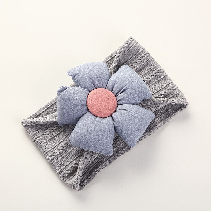 Floral Baby Girl Headbands Baby Hair Accessories Toddler Girls Bows Baby Girl Items: Gray