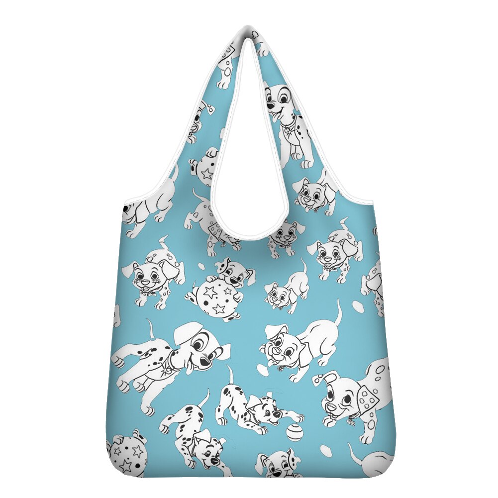 Dalmatian Dog Reusable Folding Shopping Bags Grocery Bag Large Size Eco Portable Shoulder Handbag Polyester Travel Tote Bag: ZLH1157KO