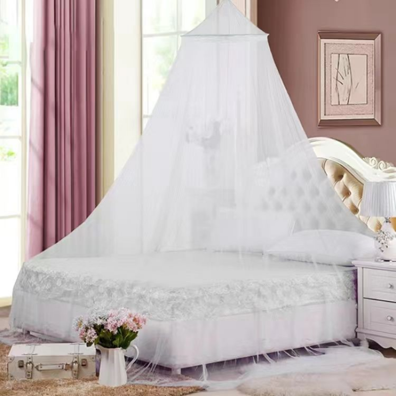 Mosquitera con cúpula colgada de verano para cama doble, tela de malla de poliéster de verano, decoración colgante para dormitorio y hogar para adultos