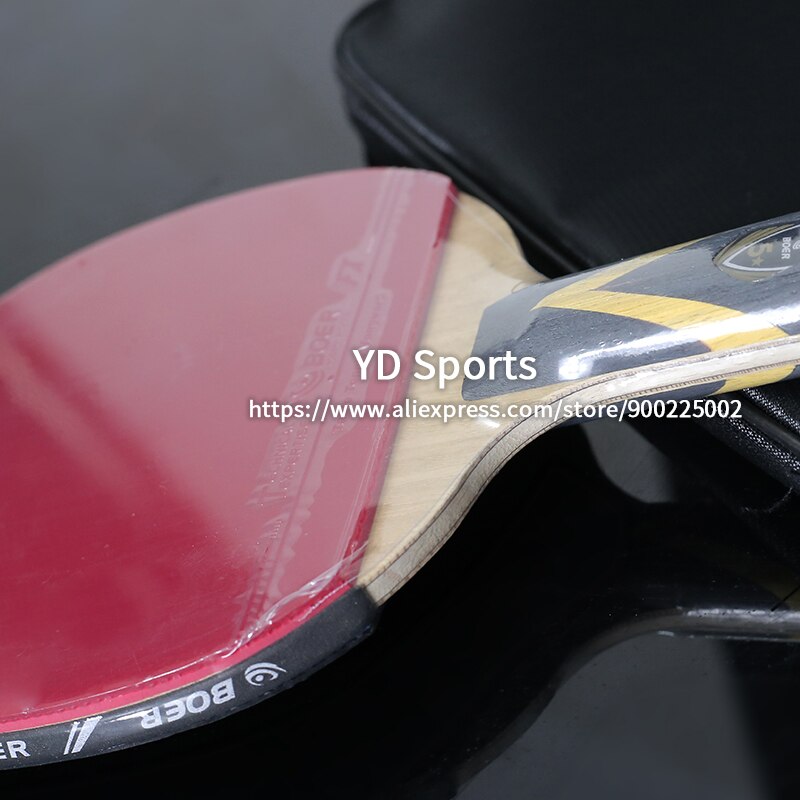 5 Stars Carbon Fiber Table Tennis Racket Long Handle Short Handle Double Face Pimples-In Rubbers Training Racquet With Bags