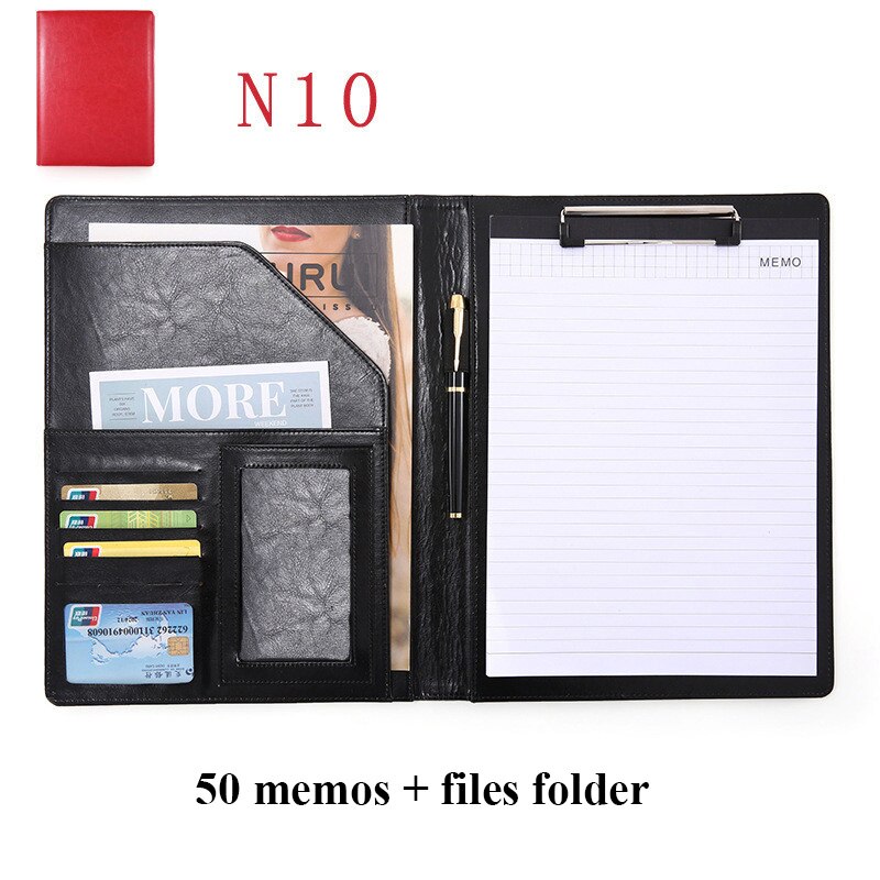 A4 Leather Clipboard File Folder Multi-function Folder Organizer Office Manager Clip Writing Pads Contract Briefcase Portfolio: A3