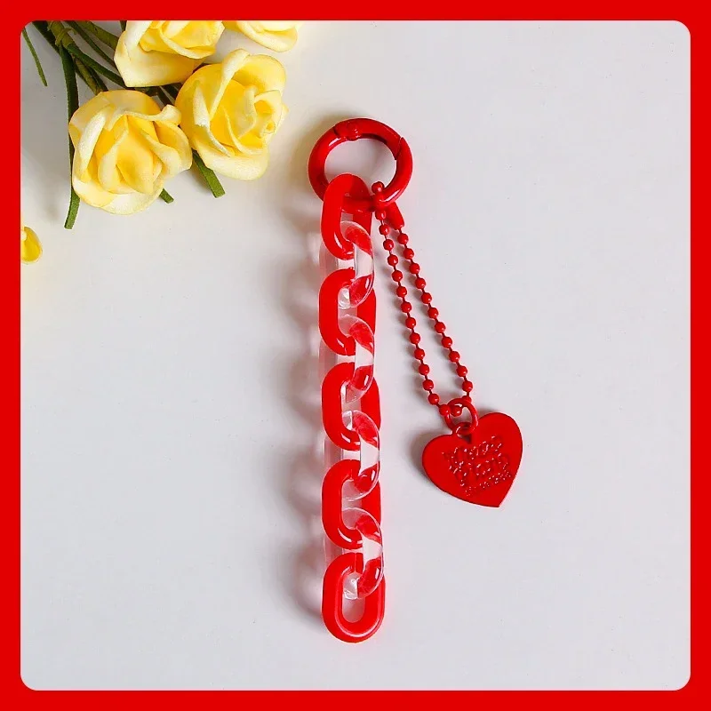 Porte-clés en forme de cœur, dessin animé doux, pendentif, chaîne créative, sac à la , accessoires de décoration suspendus,: GRIS