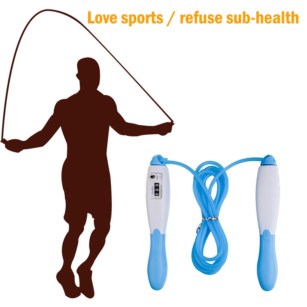 Fitness Jump Ropes With Counter Sports Adjustable Fast Speed Counting Sponge Jump Skip Rope Skipping Wire Examination Rope#P30