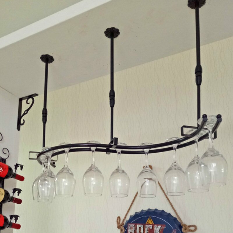 Ijzeren Muur Mount Wijn Glas Opknoping Houder Beker Glaswerk Organizer Rack