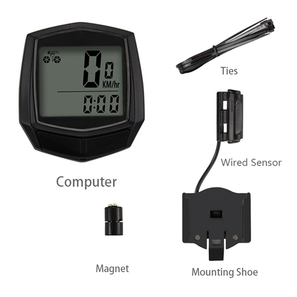 SPGOOD Ordinateur de vélo sans fil 21 fonctions étanche IP54 avec rétroéclairage LED, démarrage/arrêt automatique, compteur de vitesse de vélo, compteur de vitesse HD