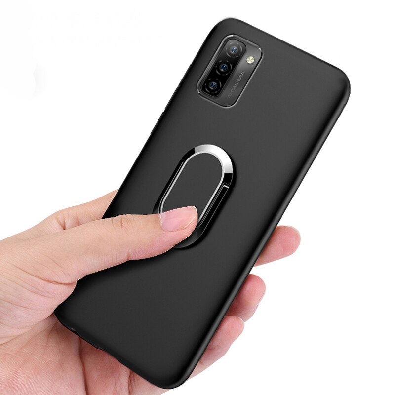 Voor Ulefone Note 12P Case 6.82 "Rood Zwart Vinger Ring 360 Graden Rotatie Zachte Siliconen Funda Voor Ulefone note 12P Telefoon Cover