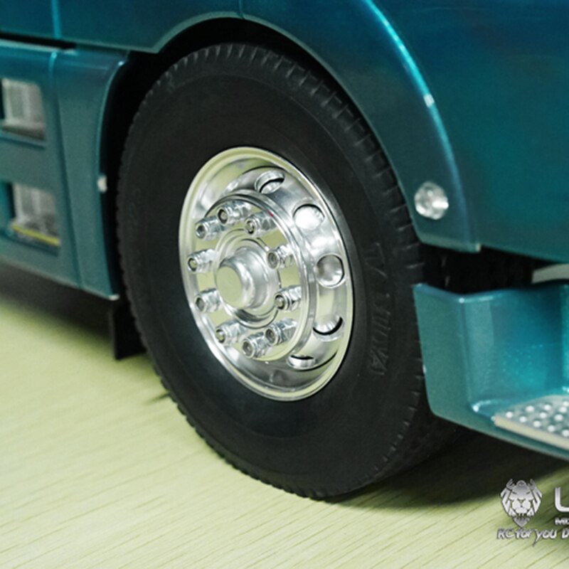 Cubo de rueda delantera de Metal LESU para 1/14 RC Tamiya Tractor camión ejes no impulsados