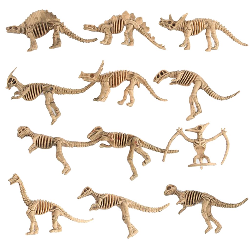 12 Stuks Plastic Dinosaurus Skelet Simulatie Dinosaurussen Model Cijfers Toys