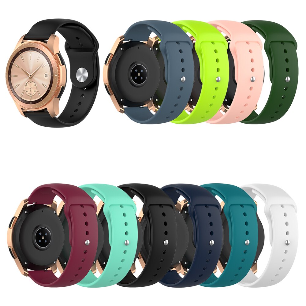 20mm armbånd til samsung galaxy ur 42mm rems silikonebånd til samsung gear  s2 classic 732 med glasbeskyttelsesfilm