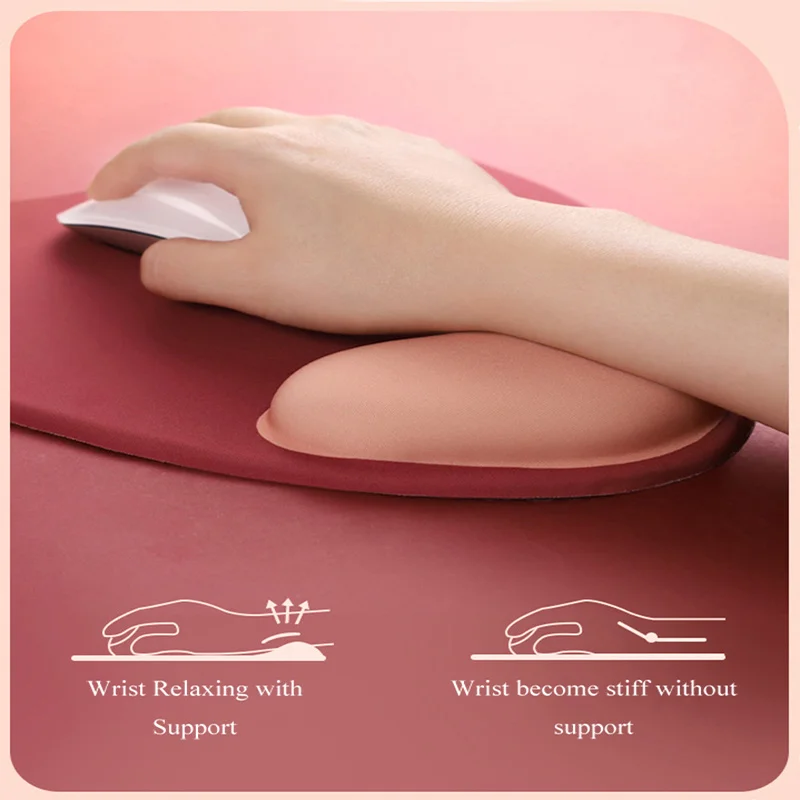Computer Mouse Pad Ergonomic Cushion Non-slip Rubber Base Memory Foam for Office Home Computer Laptop Desktop Mouse Pads