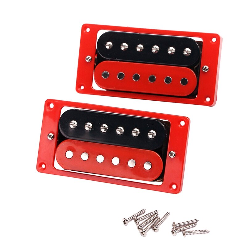 1 Set Of 2Pcs Red &amp; Black Humbucker Double Coil Pickups Neck Bridge for Lp Electric Guitar Pickups