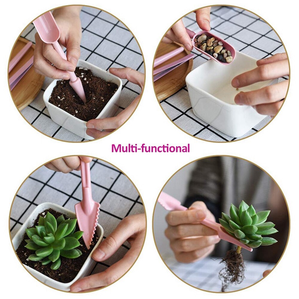 12/19pcs Mini Garden Hand Tools Kit Bonsai Miniature Succulent Plants Transplanting Tools Indoor Plants Portable Tool Set
