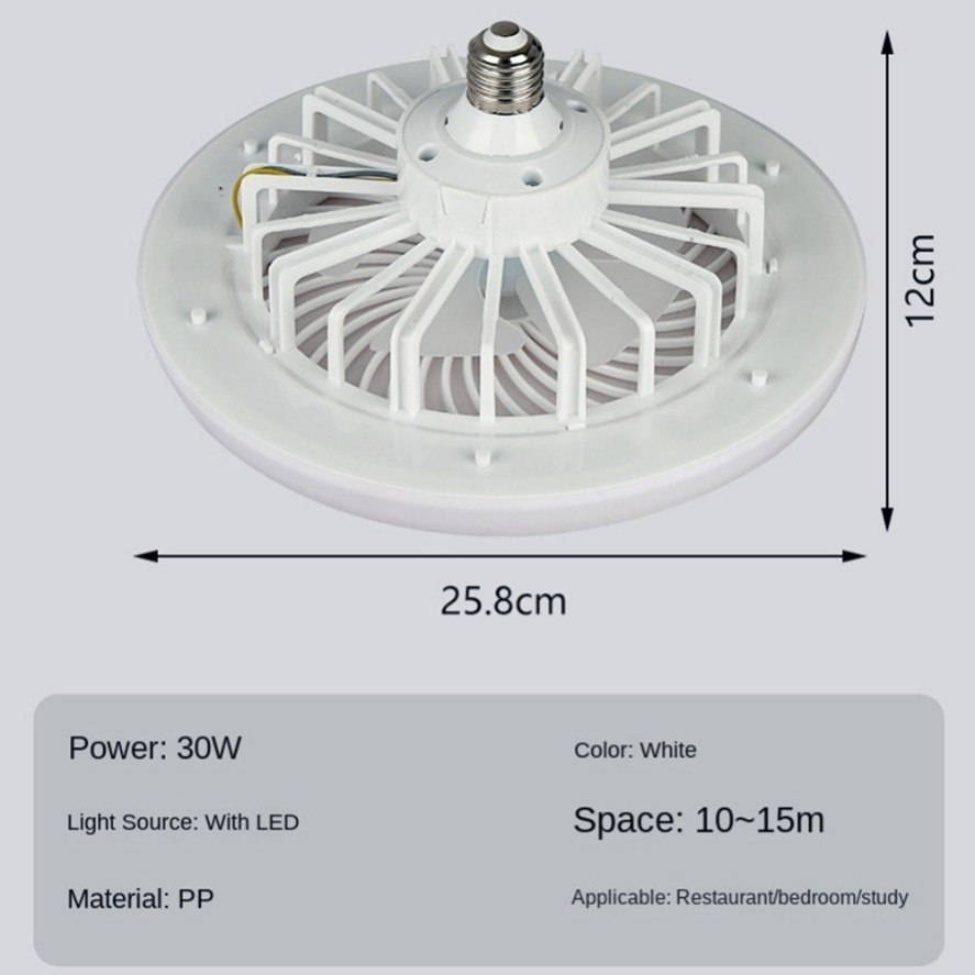 30W 3In1 Ceiling Fan With Lighting Lamp Electric Fan E27 Converter Base With Remote Control For Bedroom Living Silent AC85V-265V