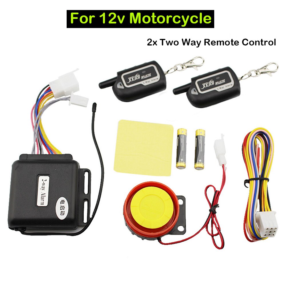2-vejs Motorcykel Tyverialarm - Fjernstart Motor - 36V-72V - Elektrisk Scooter Alarm: Mørkegrå