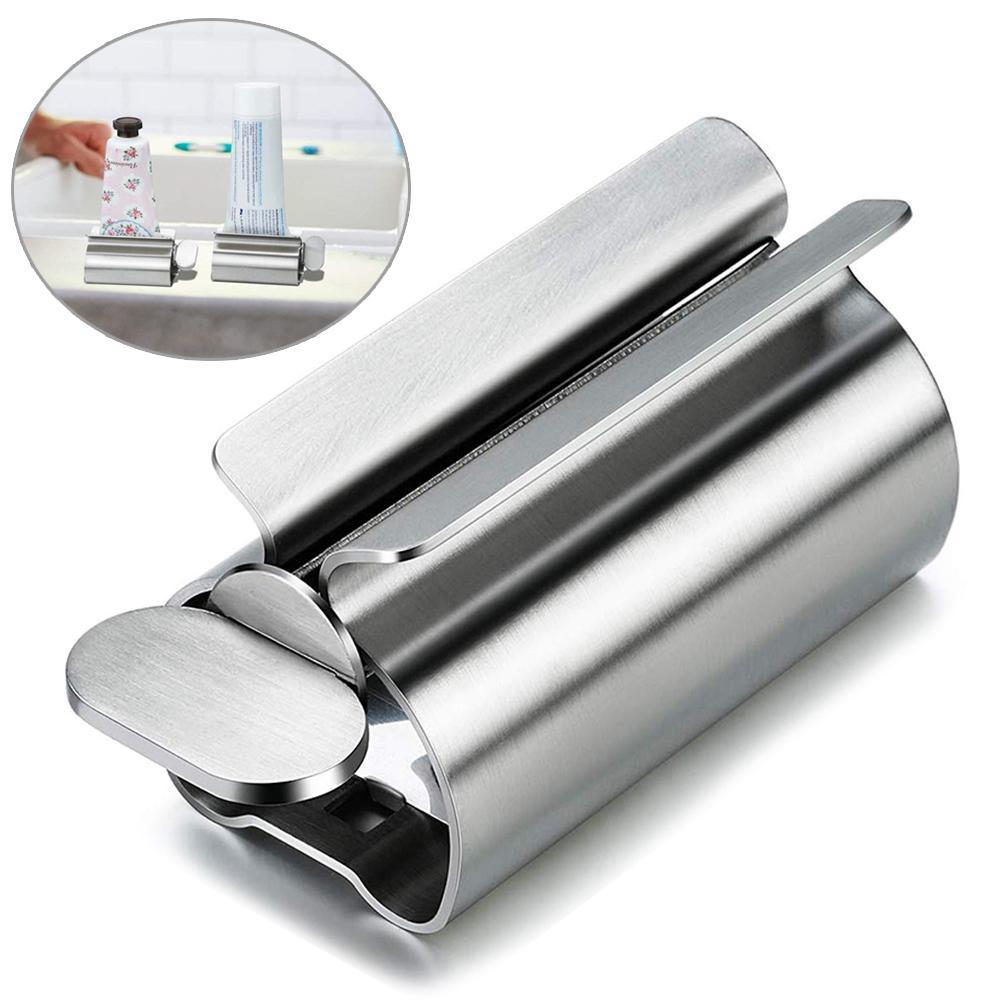Manual Stainless Steel Tube Rolling Dispenser Toothpaste Face Cleanser Squeezer
