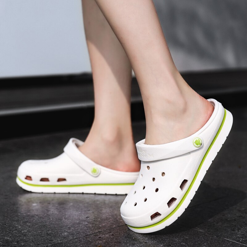 Weh Vrouwen Tuin Sandalen Wit Klompen Schoen Slide Sandalen Vrouwen Lichtgewicht Sandles Unisex Kleurrijke Schoenen Voor Zomer Strand