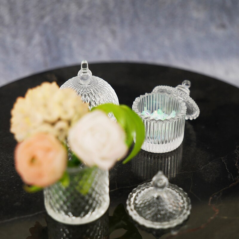 3 Stks/set 1:12 Poppenhuis Decor Miniatuur Pop Accessoires Speelgoed Snoeppot Opslagtank Voor Transparante